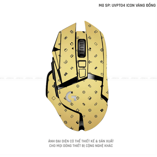 Skin Dán Chuột Logitech Vân Nổi ICON Vàng | UVPT04