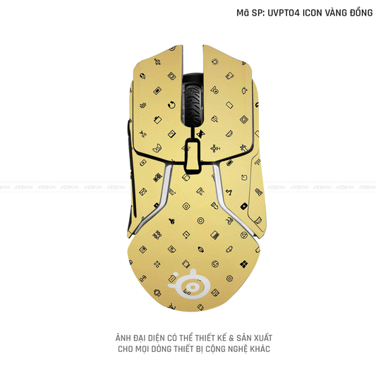 Skin Dán Chuột Steelseries Vân Nổi Icon Vàng | UVPT04