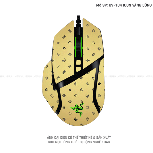 Skin Dán Chuột Razer Vân Nổi Hình Icon Vàng | UVPT04