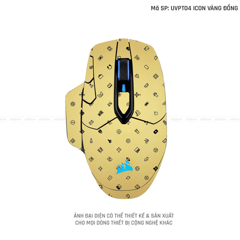 Skin Dán Chuột Corsair Vân Nổi Icon Vàng | UVPT04