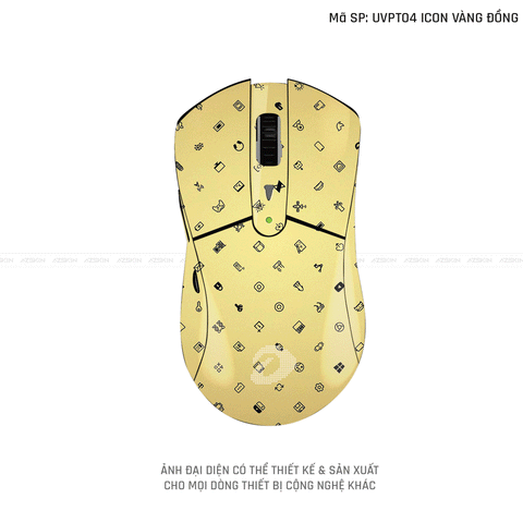 Skin Dán Chuột Dareu Vân Nổi Hình Icon Vàng | UVPT04