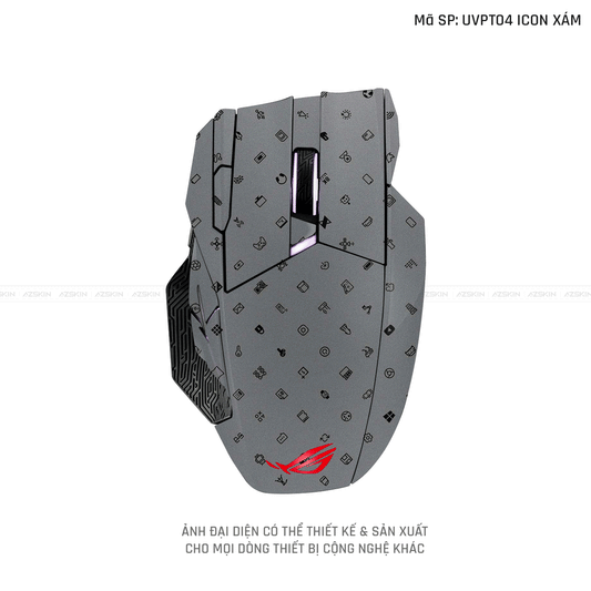 Skin Dán Chuột Asus Vân Nổi Hình Icon Xám | UVPT04
