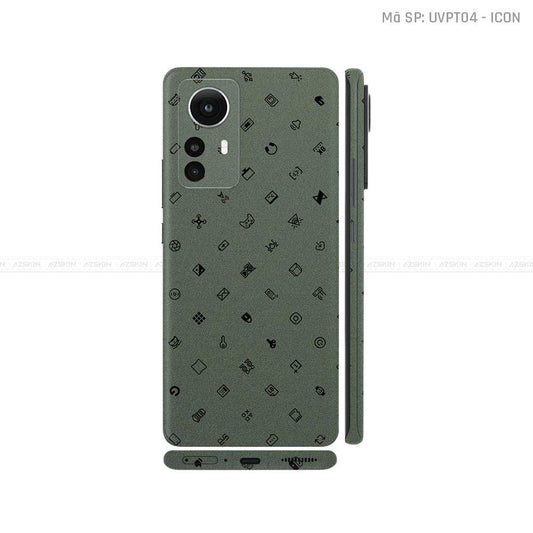 Dán Skin Xiaomi 12 Series Vân Nổi ICON Xanh Midnight | UVPT04