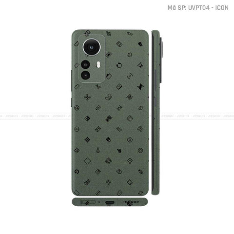 Dán Skin Xiaomi 12 Series Vân Nổi ICON Xanh Midnight | UVPT04
