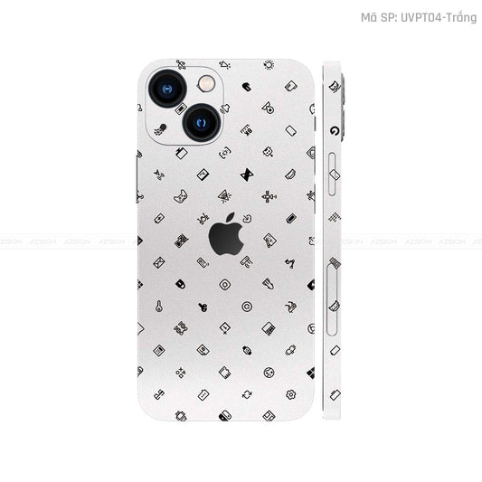 Dán Skin IPhone 13 Series Vân ICON Trắng | UVPT04