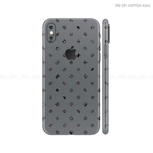 Dán Skin IPhone X Series Vân ICON Xám | UVPT04