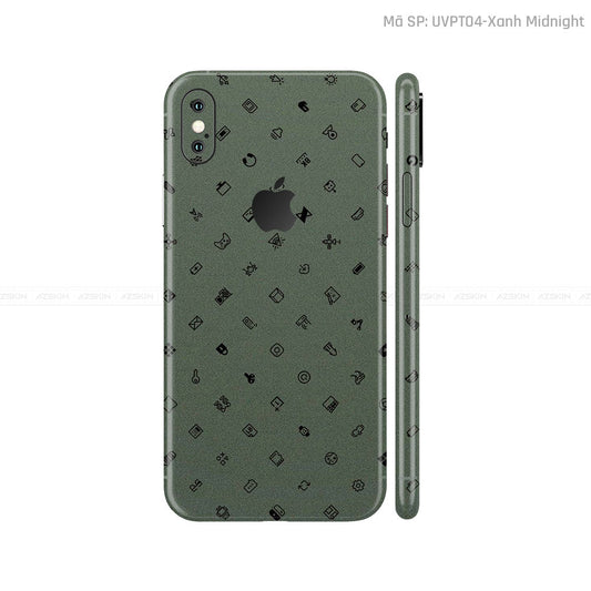 Dán Skin IPhone X Series Vân ICON Xanh | UVPT04