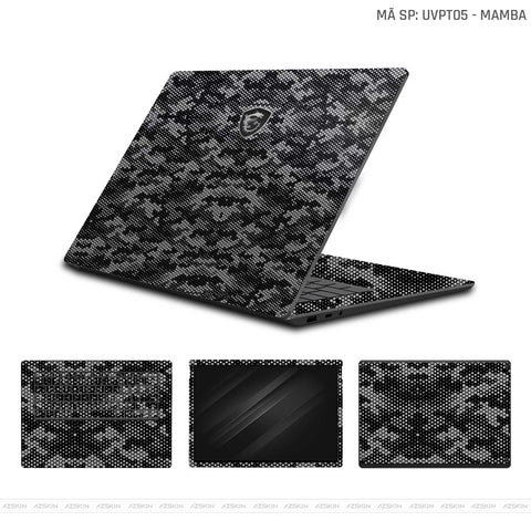 Dán Skin Laptop MSI Vân Nổi Mamba Bạc | UVPT05