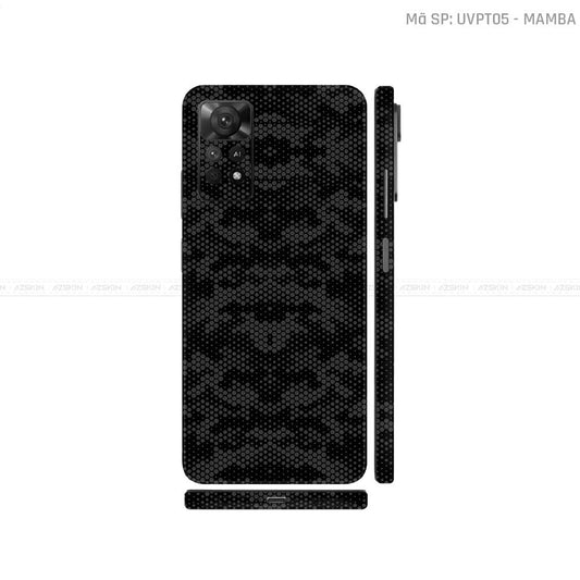Dán Skin Xiaomi Redmi Note 11 Series Vân Nổi Mamba Đen | UVPT05