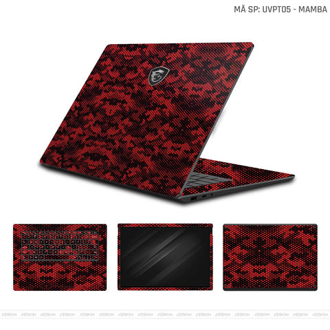 Dán Skin Laptop MSI Vân Nổi Mamba Đỏ | UVPT05