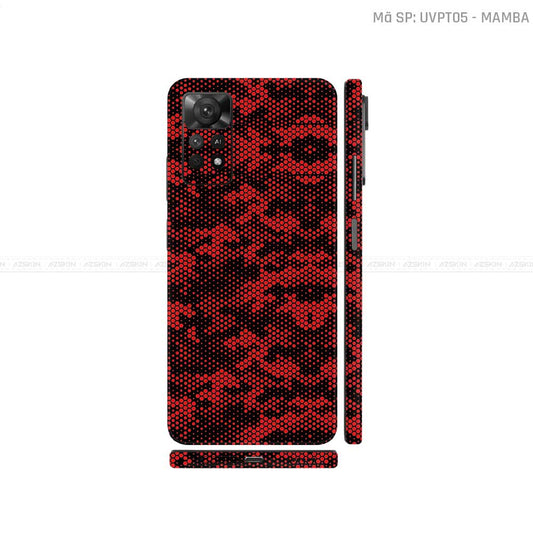 Dán Skin Xiaomi Redmi Note 11 Series Vân Nổi Mamba Đỏ | UVPT05