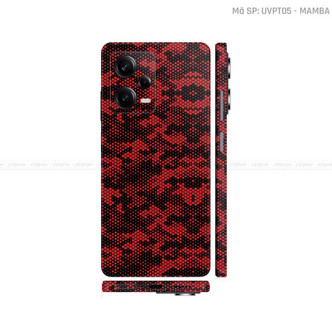 Dán Skin Xiaomi Redmi Note 12 Series Vân Nổi Mamba Đỏ | UVPT05