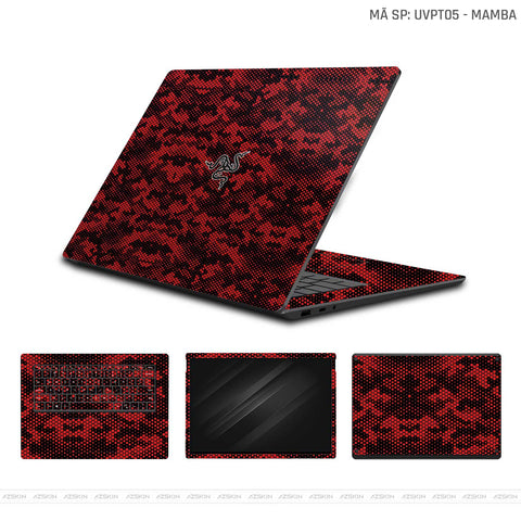 Dán Skin Laptop Razer Vân Nổi Mamba Đỏ | UVPT05