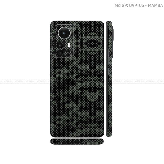 Dán Skin Xiaomi 12 Series Vân Nổi Mamba Xanh Midnight | UVPT05