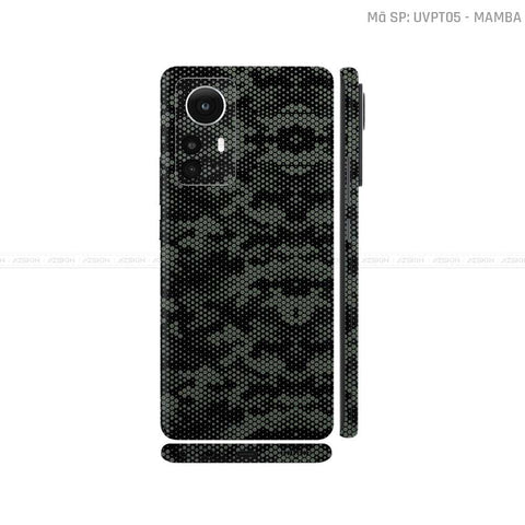 Dán Skin Xiaomi 12 Series Vân Nổi Mamba Xanh Midnight | UVPT05