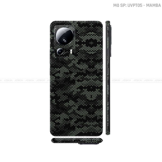 Dán Skin Xiaomi 13 Series Vân Nổi Mamba Xanh Midnight | UVPT05