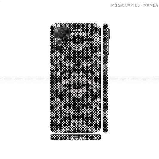 Dán Skin Xiaomi Redmi Note 11 Series Vân Nổi Mamba Trắng | UVPT05