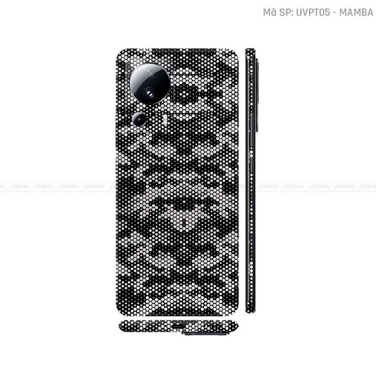 Dán Skin Xiaomi 13 Series Vân Nổi Mamba Bạc | UVPT05