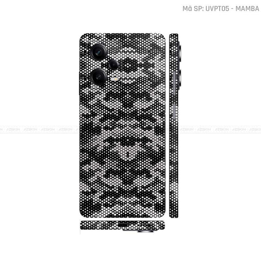 Dán Skin Xiaomi Redmi Note 12 Series Vân Nổi Mamba Trắng | UVPT05