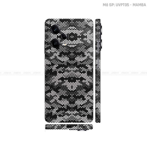 Dán Skin Xiaomi Redmi Note 12 Series Vân Nổi Mamba Trắng | UVPT05