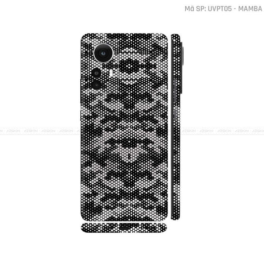 Dán Skin Xiaomi 12 Series Vân Nổi Mamba Bạc | UVPT05