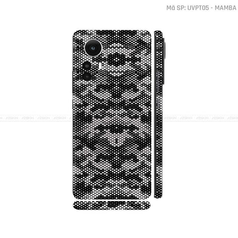 Dán Skin Xiaomi 12 Series Vân Nổi Mamba Bạc | UVPT05