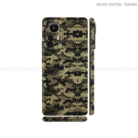 Dán Skin Xiaomi 12 Series Vân Nổi Mamba Vàng Đồng | UVPT05