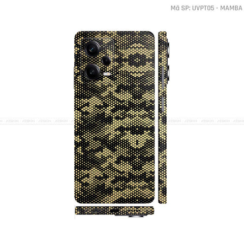 Dán Skin Xiaomi Redmi Note 12 Series Vân Nổi Mamba Vàng | UVPT05