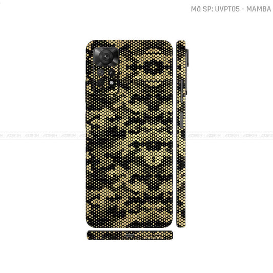 Dán Skin Xiaomi Redmi Note 11 Series Vân Nổi Mamba Vàng | UVPT05