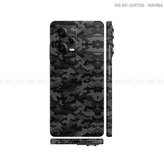 Dán Skin Xiaomi Redmi Note 12 Series Vân Nổi Mamba Xám | UVPT05