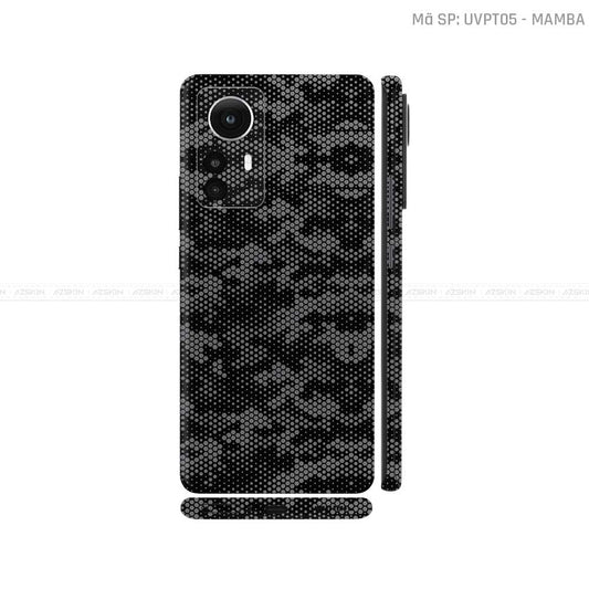 Dán Skin Xiaomi 12 Series Vân Nổi Mamba Xám | UVPT05