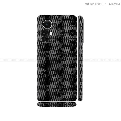 Dán Skin Xiaomi 12 Series Vân Nổi Mamba Xám | UVPT05