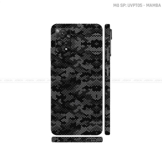 Dán Skin Xiaomi Redmi Note 11 Series Vân Nổi Mamba Xám | UVPT05
