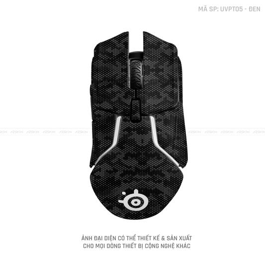Skin Dán Chuột Steelseries Vân Nổi MAMBA Đen | UVPT05