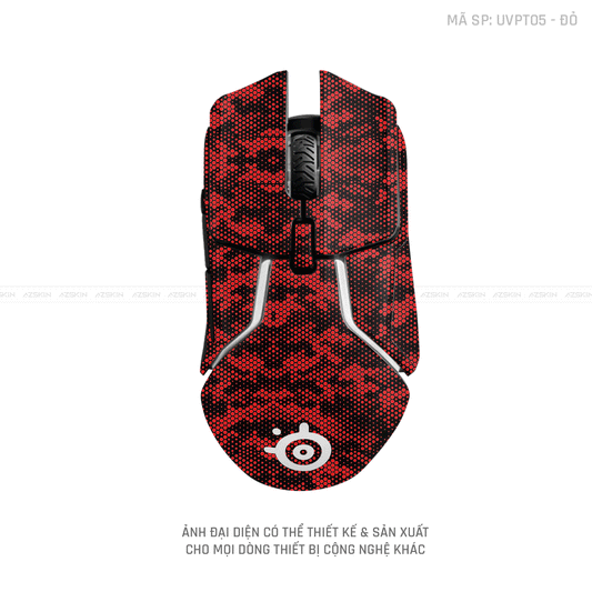 Skin Dán Chuột Steelseries Vân Nổi MAMBA Đỏ | UVPT05
