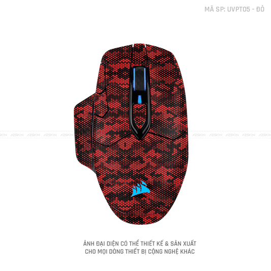 Skin Dán Chuột Corsair Vân Nổi Mamba Đỏ | UVPT05