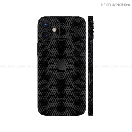 Dán Skin IPhone 12 Series Vân Nổi Mamba Đen | UVPT05