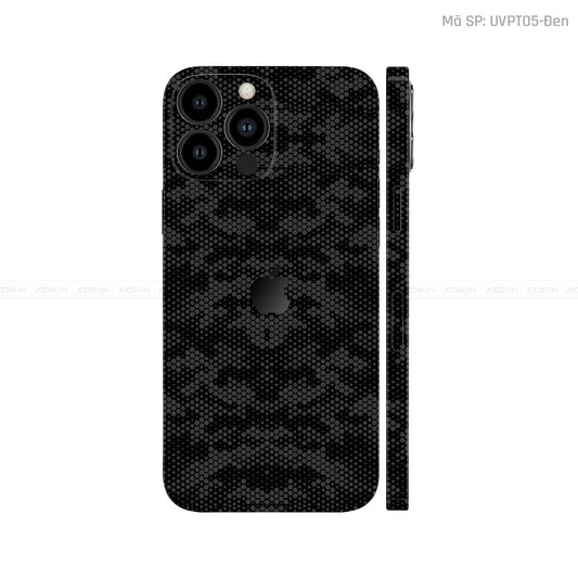Dán Skin IPhone 12 Series Vân Nổi Mamba Đen | UVPT05