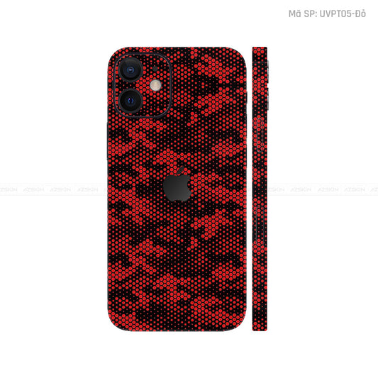Dán Skin IPhone 12 Series Vân Nổi Mamba Đỏ | UVPT05