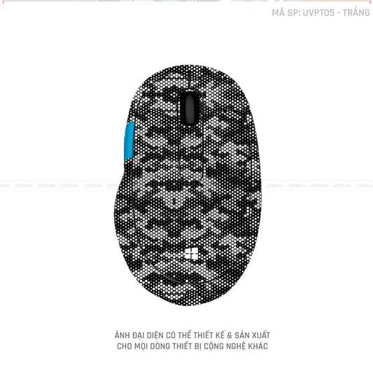 Skin Dán Chuột Microsoft Vân Nổi Mamba Trắng | UVPT05