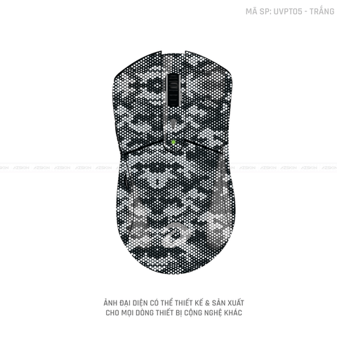 Skin Dán Chuột Dareu Vân Nổi Hình Mamba Trắng | UVPT05
