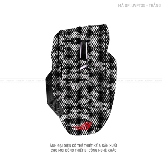 Skin Dán Chuột Asus Vân Nổi Mamba Trắng | UVPT05
