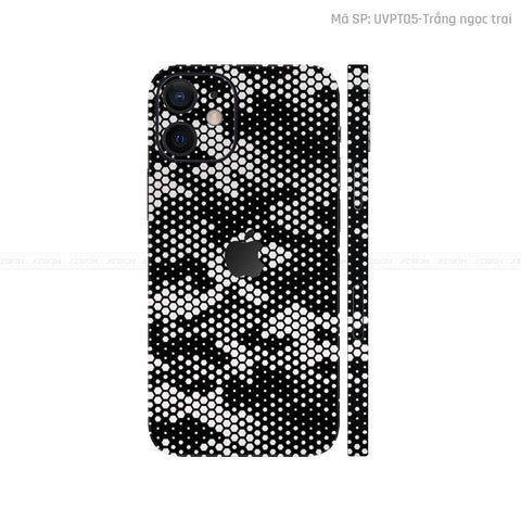 Dán Skin IPhone 12 Series Vân Nổi Mamba Trắng | UVPT05