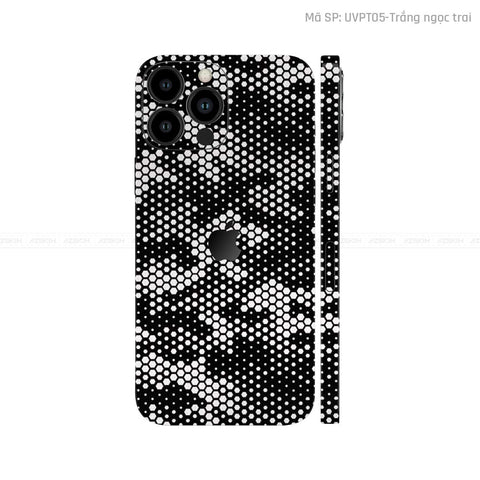 Dán Skin IPhone 12 Series Vân Nổi Mamba Trắng | UVPT05