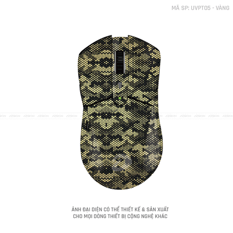 Skin Dán Chuột Dareu Vân Nổi Hình Mamba Vàng | UVPT05