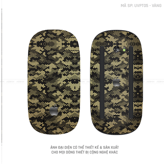Skin Dán Chuột Apple Magic Mouse Vân Nổi Hình MAMBA Màu Vàng | UVPT05
