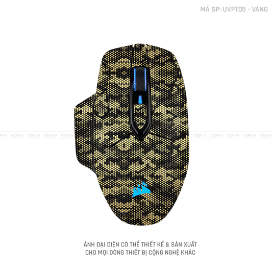 Skin Dán Chuột Corsair Vân Nổi Mamba Vàng | UVPT05