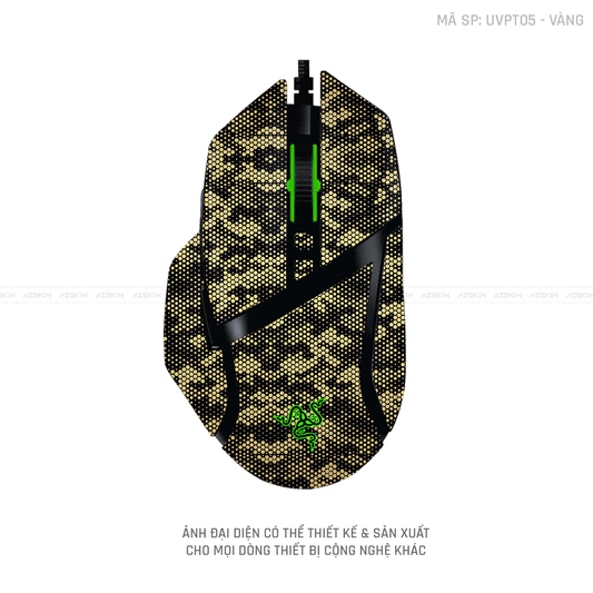 Skin Dán Chuột Razer Vân Nổi Hình Mamba Vàng | UVPT05