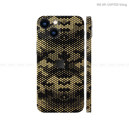Dán Skin IPhone 14 Series Vân Pattern Mamba Vàng Đồng | UVPT05