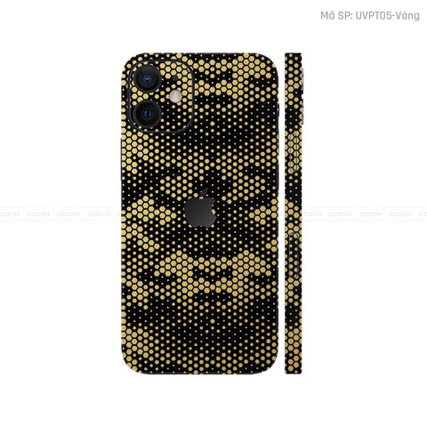Dán Skin IPhone 12 Series Vân Nổi Mamba Vàng Đồng | UVPT05